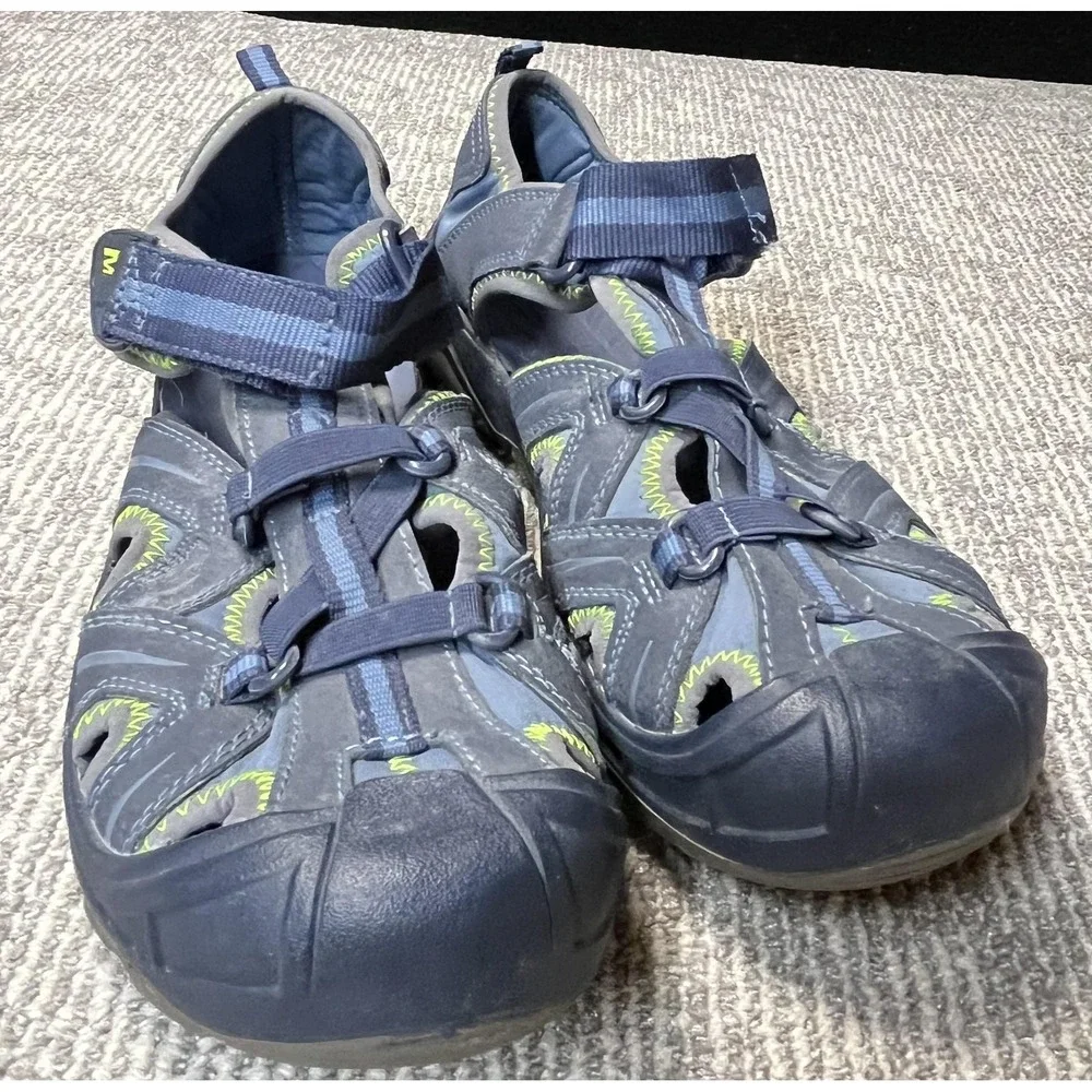 Merrell Hydro Hiker Sandal Shoes Mens Size 7 Blue Leather Hook &‎ Loop Hiking
